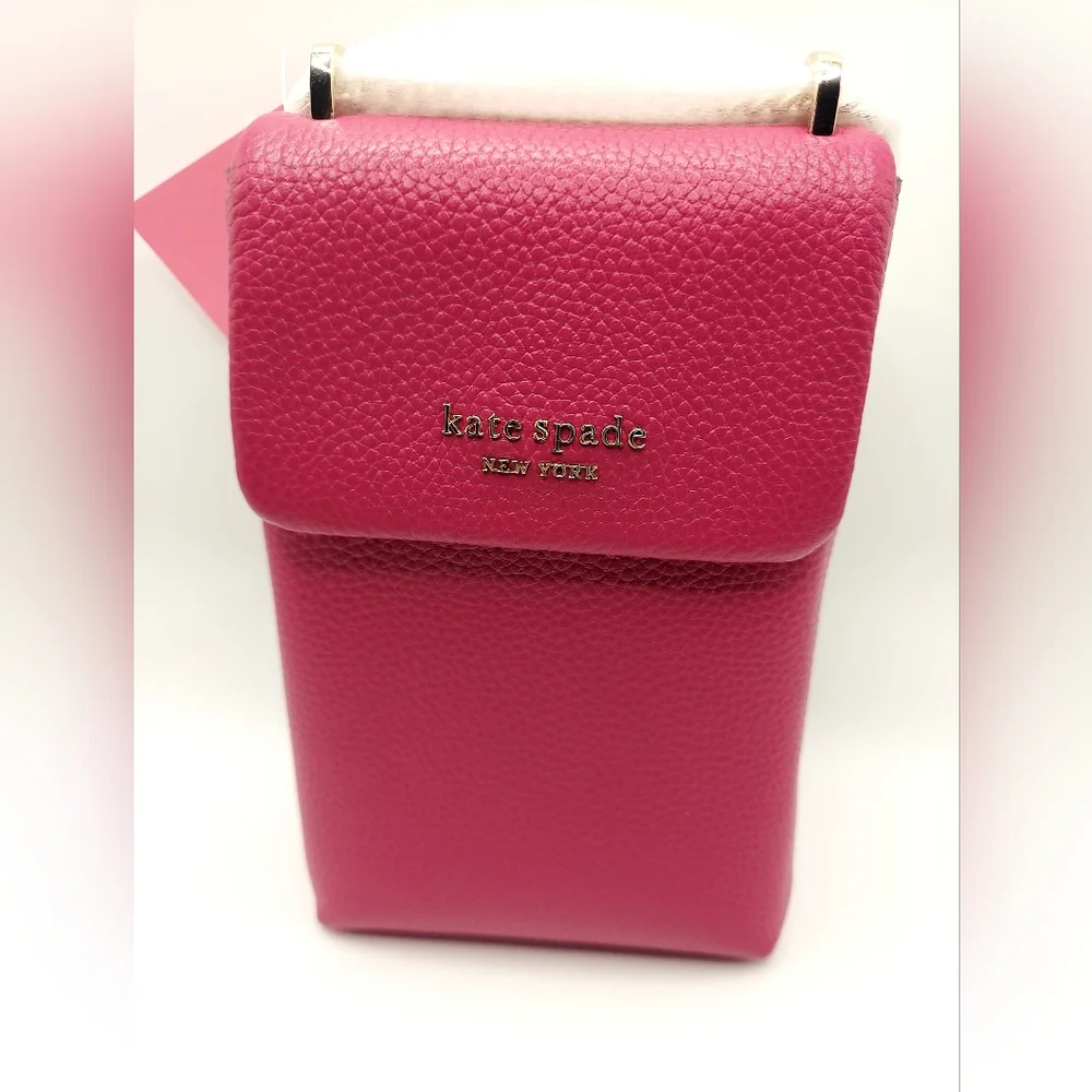 NWT Kate Spade NY Roulette Mini Pebbled Leather NS Crossbody Pink Fuchia # K6203